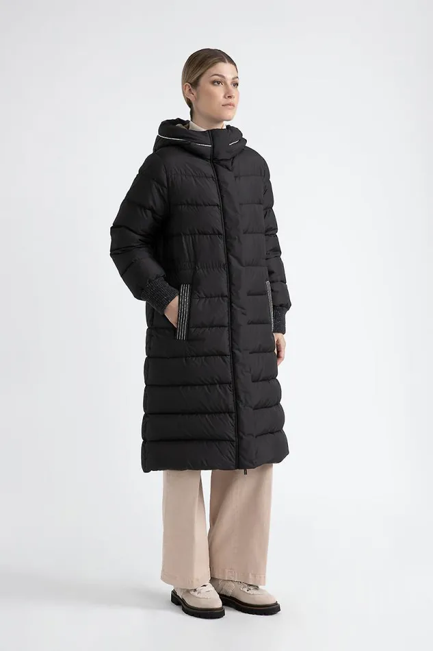 Peserico Outerwear Woman Wr Peachskin Microfibre Down Jacket Graphite