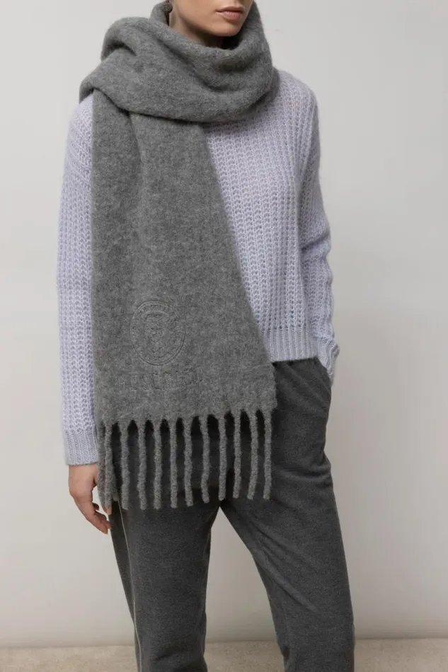 Peserico Scarves Woman Alpaca Wool Blend Scarf Granite Peserico Scarves Woman Alpaca Wool Blend Scarf Granite