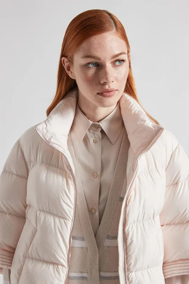 Peserico Shirts And Blouses Woman Stretch Silk Satin Shirt Pearl Beige Peserico Shirts And Blouses Woman Stretch Silk Satin Shirt Pearl Beige