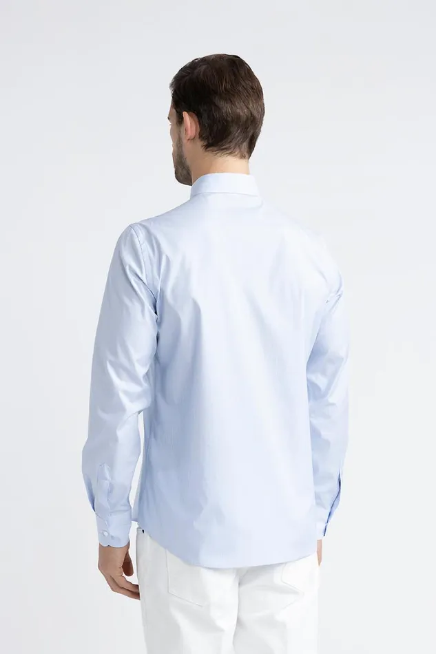Peserico Shirts Man Cotton Poplin Shirt Pure Ice Peserico Shirts Man Cotton Poplin Shirt Pure Ice