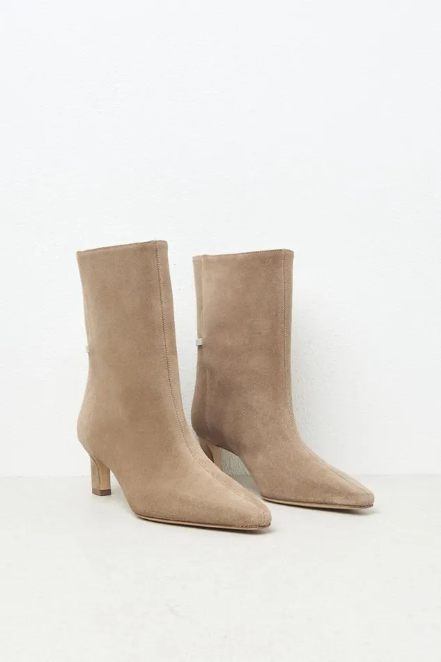 Peserico Shoes Woman Real Leather Suede Ankle Boot Camel