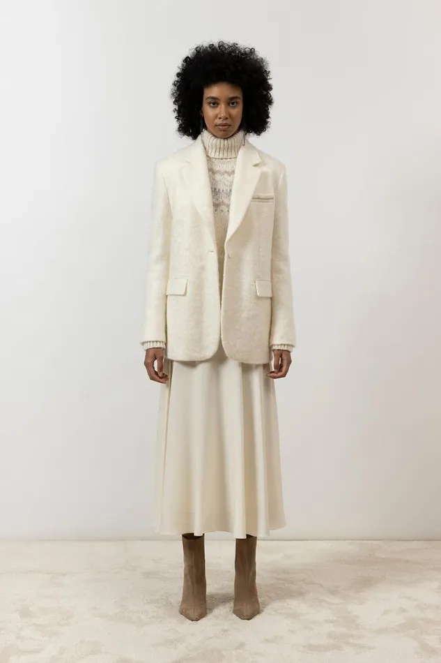 Peserico Skirts Woman Soft Touch Viscose Blend Skirt With Belt Natural White Peserico Skirts Woman Soft Touch Viscose Blend Skirt With Belt Natural White
