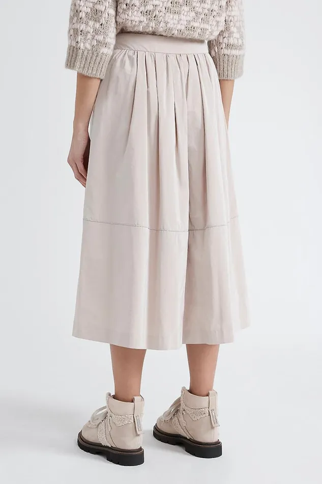 Peserico Skirts Woman Technical Taffeta Long Pleated Skirt Macchiato Peserico Skirts Woman Technical Taffeta Long Pleated Skirt Macchiato