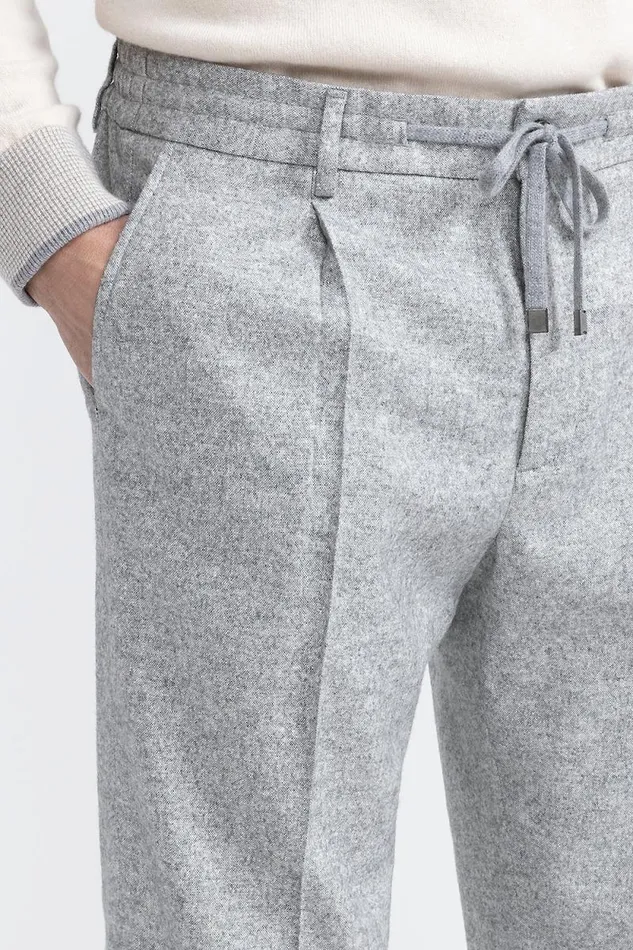 Peserico Suits And Sets ManWoman Wool Silk And Cashmere Tweed Jogger Trousers Granite Peserico Suits And Sets ManWoman Wool Silk And Cashmere Tweed Jogger Trousers Granite