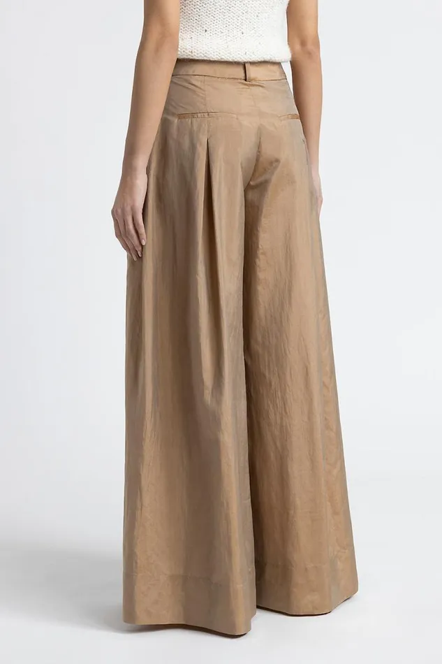 Peserico Suits And Sets Woman Light Silk Blend Wide Leg Trousers Camel Peserico Suits And Sets Woman Light Silk Blend Wide Leg Trousers Camel