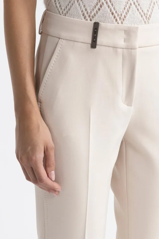 Peserico Suits And Sets Woman TwoWay Stretch Fabric Cigarette Trousers Barley Peserico Suits And Sets Woman TwoWay Stretch Fabric Cigarette Trousers Barley