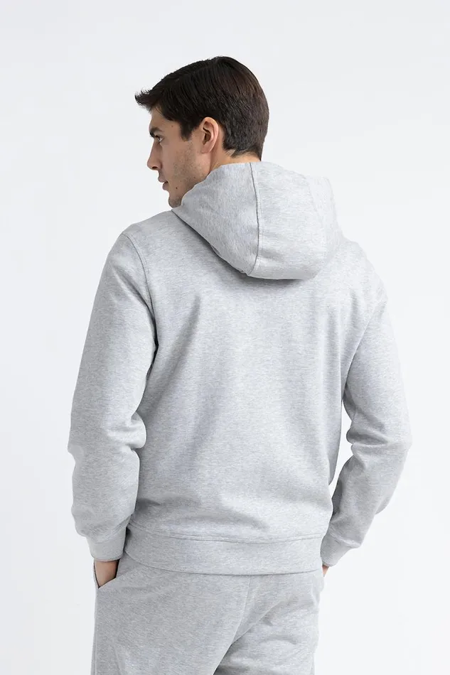 Peserico Sweatshirts Man Soft Cotton Sweatshirt With Tricot Trim Granite Peserico Sweatshirts Man Soft Cotton Sweatshirt With Tricot Trim Granite