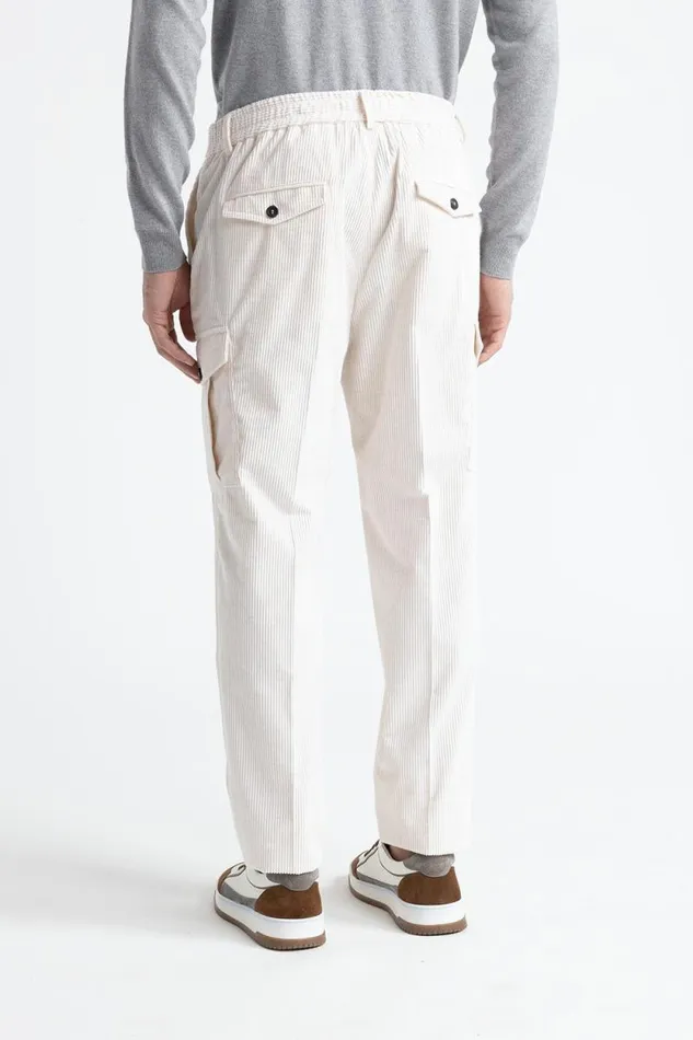 Peserico Trousers Man Cotton Velvet Chino Trousers Hornbeam