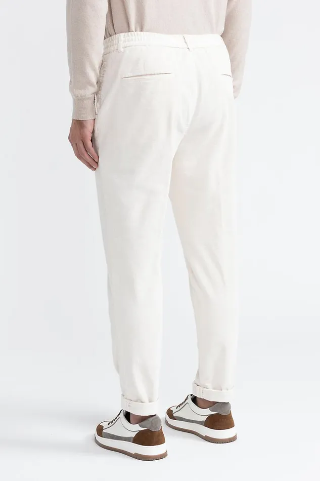 Peserico Trousers Man Cotton Velvet Jogger Trousers Hornbeam Peserico Trousers Man Cotton Velvet Jogger Trousers Hornbeam
