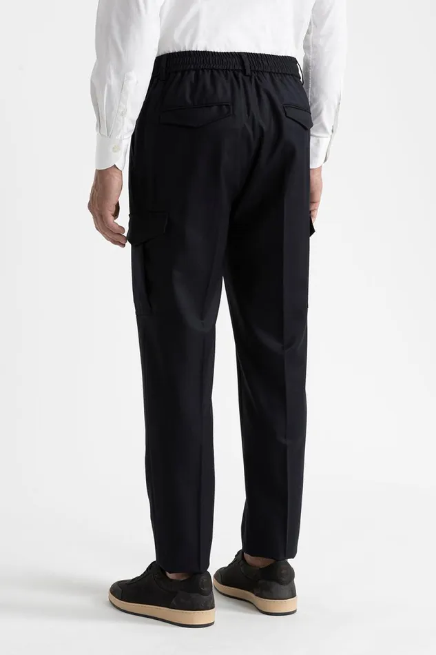 Peserico Trousers Man Pure Wool Trousers With Pockets Blue Peserico Trousers Man Pure Wool Trousers With Pockets Blue