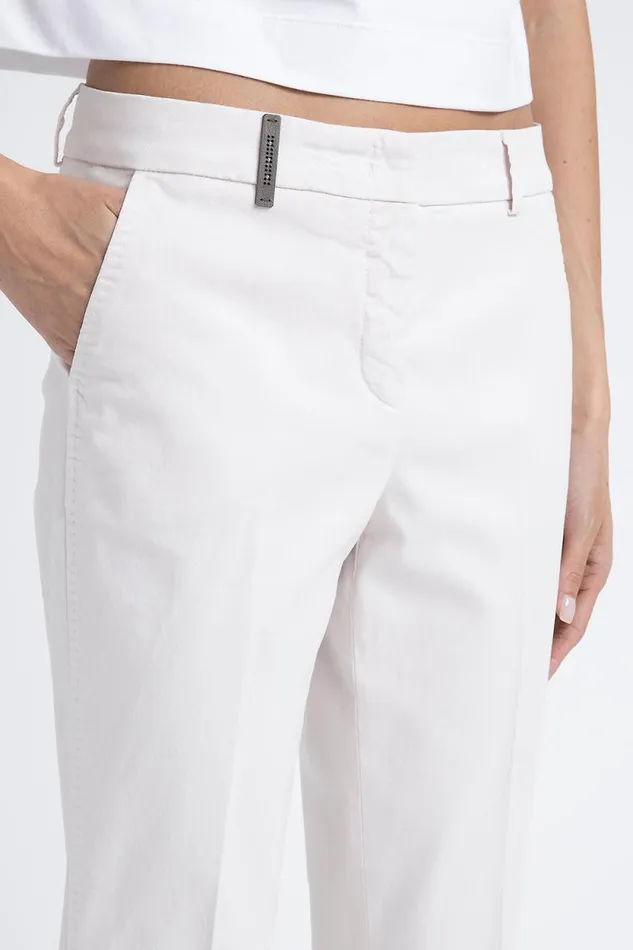 Peserico Trousers Woman Iconic 4718 Cotton Silk Gabardine And Tencel Trousers Rose Water Peserico Trousers Woman Iconic 4718 Cotton Silk Gabardine And Tencel Trousers Rose Water