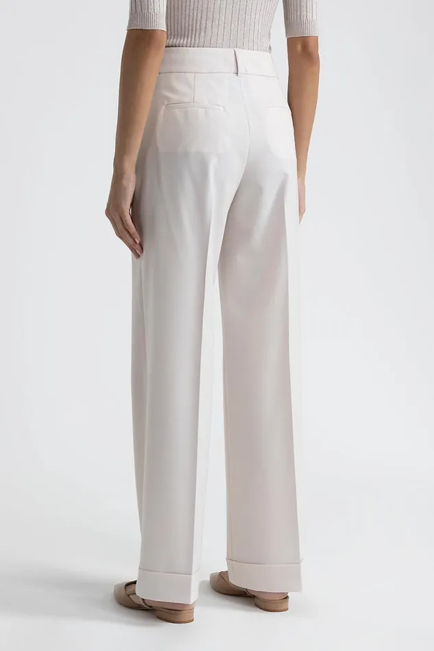 Peserico Trousers Woman Straight Twill Trouser Pearl Beige Peserico Trousers Woman Straight Twill Trouser Pearl Beige