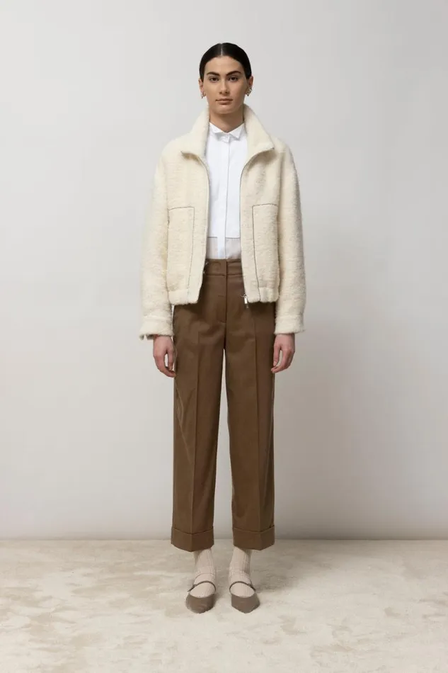 Peserico Trousers Woman Wool And Cashmere Carrot Trousers Chestnut Peserico Trousers Woman Wool And Cashmere Carrot Trousers Chestnut