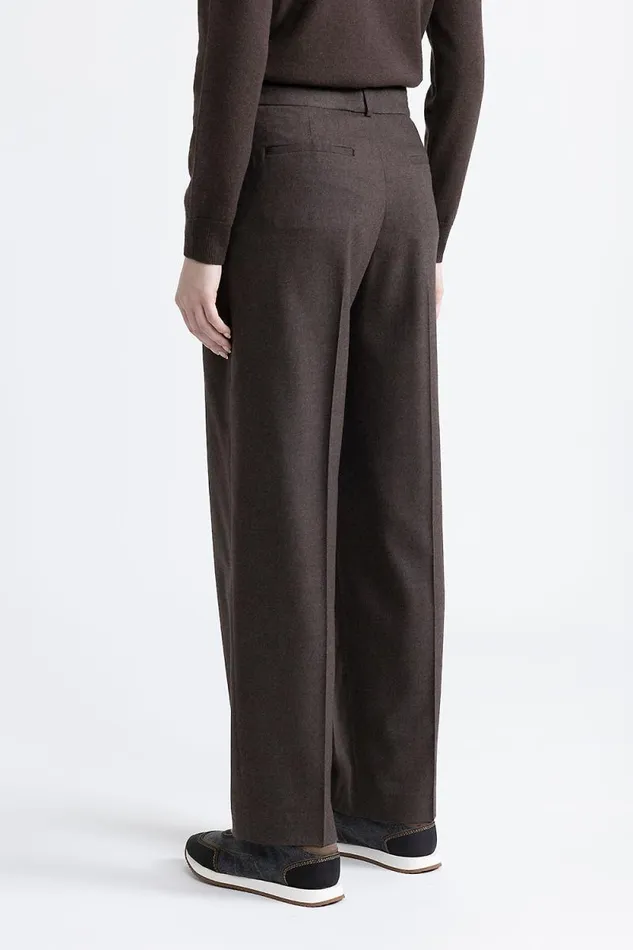 Peserico Trousers Woman Wool And Cashmere Classic Trousers Walnut Peserico Trousers Woman Wool And Cashmere Classic Trousers Walnut