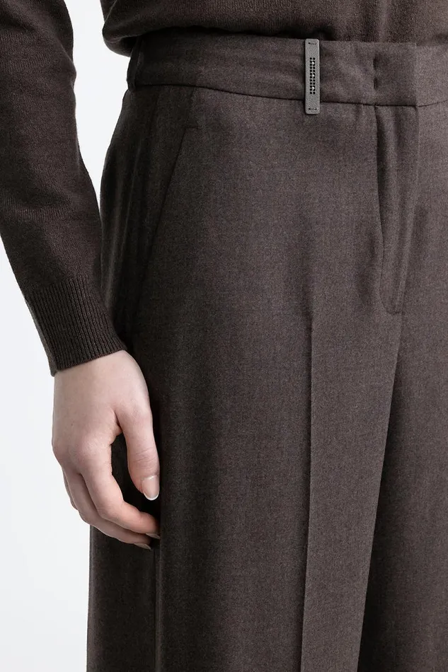 Peserico Trousers Woman Wool And Cashmere Classic Trousers Walnut Peserico Trousers Woman Wool And Cashmere Classic Trousers Walnut
