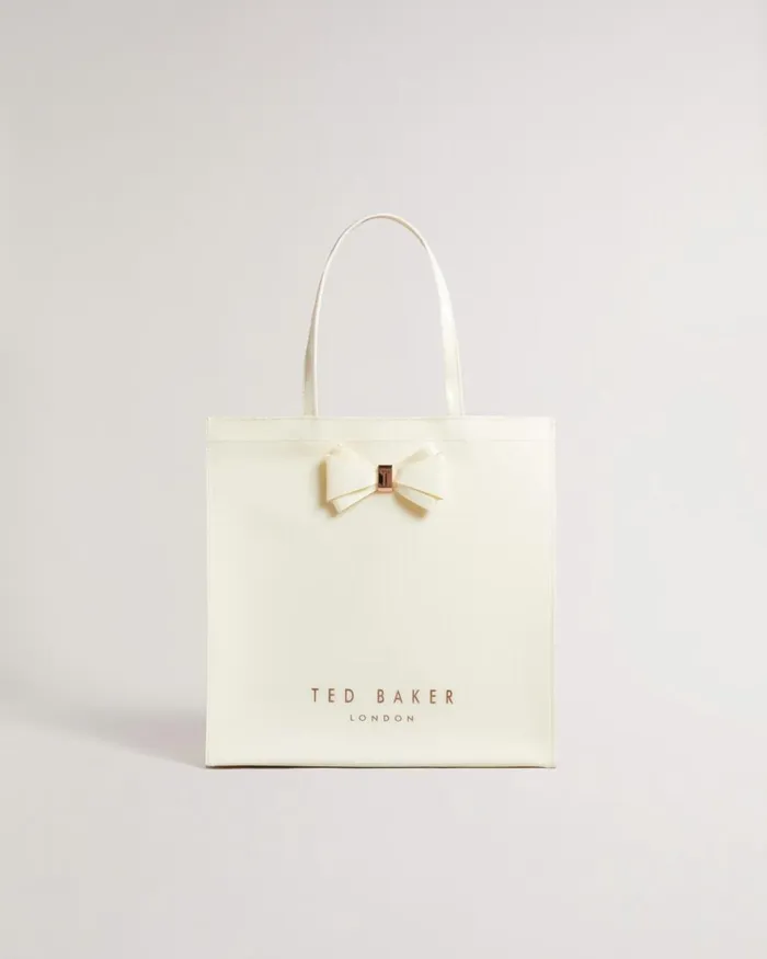 Plain Bow Large Icon Bag Ivory Women Ted Baker Bags Plain Bow Large Icon Bag Ivory Women Ted Baker Bags