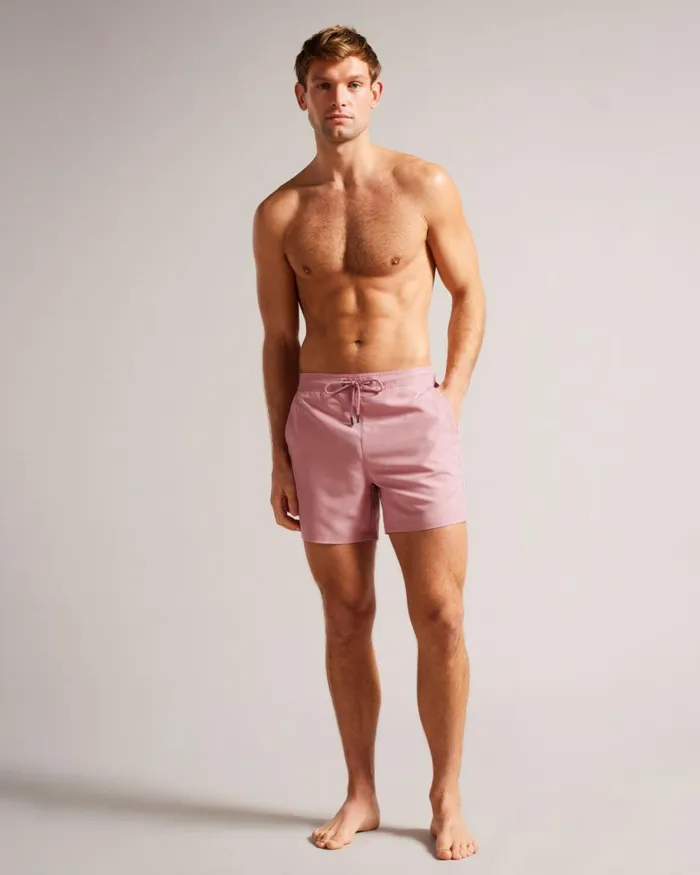 Plain Swim Shorts Pink Men Ted Baker Clothing