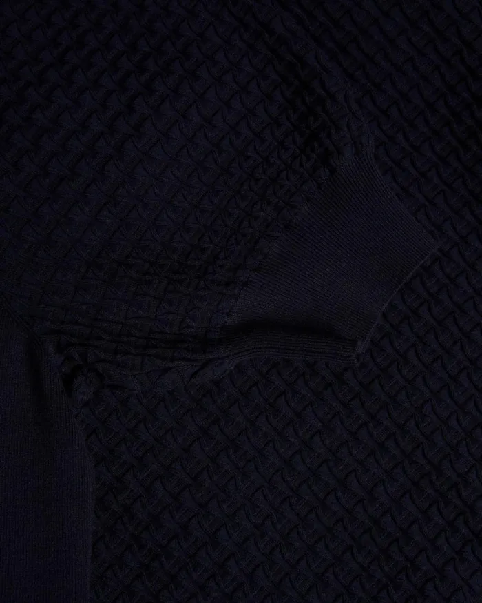 Polo Knit Top With Embellished Buttons Dark Blue Women Ted Baker Clothing Polo Knit Top With Embellished Buttons Dark Blue Women Ted Baker Clothing