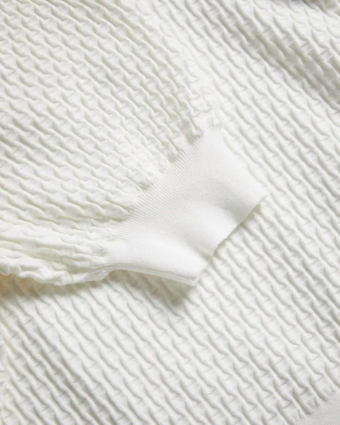 Polo Knit Top With Embellished Buttons White Women Ted Baker Clothing Polo Knit Top With Embellished Buttons White Women Ted Baker Clothing