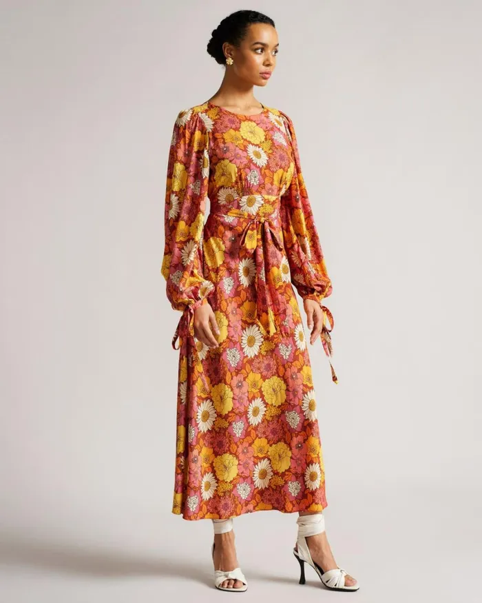 Printed Midaxi Dress Red Women Ted Baker Dresses Printed Midaxi Dress Red Women Ted Baker Dresses