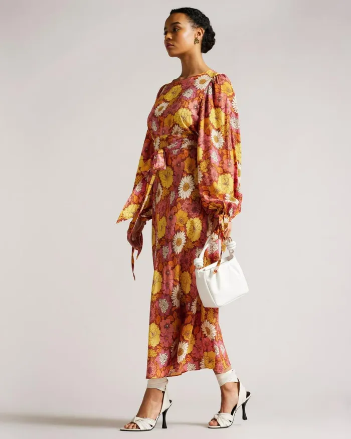 Printed Midaxi Dress Red Women Ted Baker Dresses Printed Midaxi Dress Red Women Ted Baker Dresses