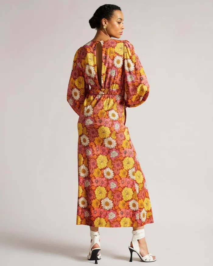 Printed Midaxi Dress Red Women Ted Baker Dresses Printed Midaxi Dress Red Women Ted Baker Dresses
