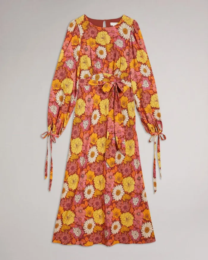 Printed Midaxi Dress Red Women Ted Baker Dresses Printed Midaxi Dress Red Women Ted Baker Dresses