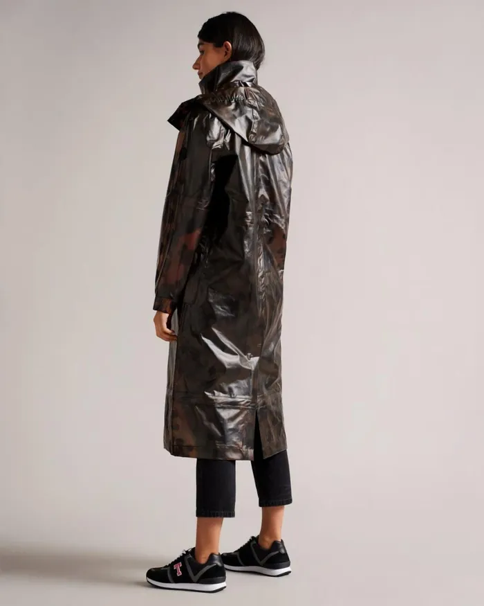 Printed Rain Mac Light Brown Women Ted Baker Coats and Jackets