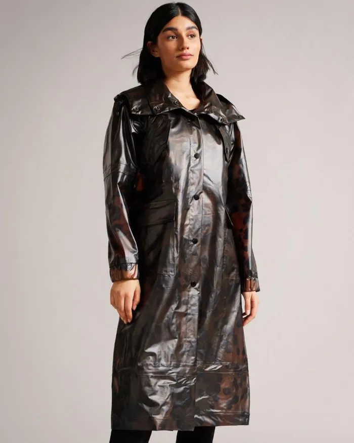 Printed Rain Mac Light Brown Women Ted Baker Coats and Jackets Printed Rain Mac Light Brown Women Ted Baker Coats and Jackets