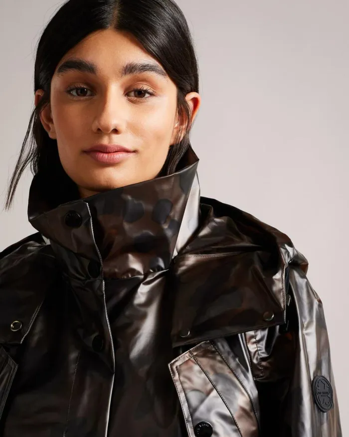 Printed Rain Mac Light Brown Women Ted Baker Coats and Jackets Printed Rain Mac Light Brown Women Ted Baker Coats and Jackets