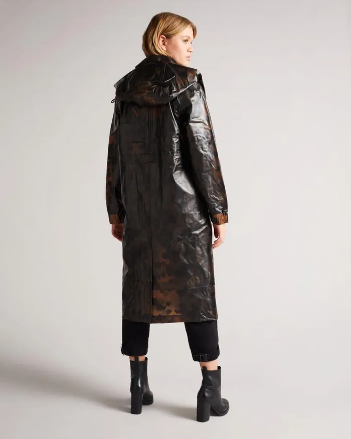Printed Rain Mac Light Brown Women Ted Baker Coats and Jackets Printed Rain Mac Light Brown Women Ted Baker Coats and Jackets