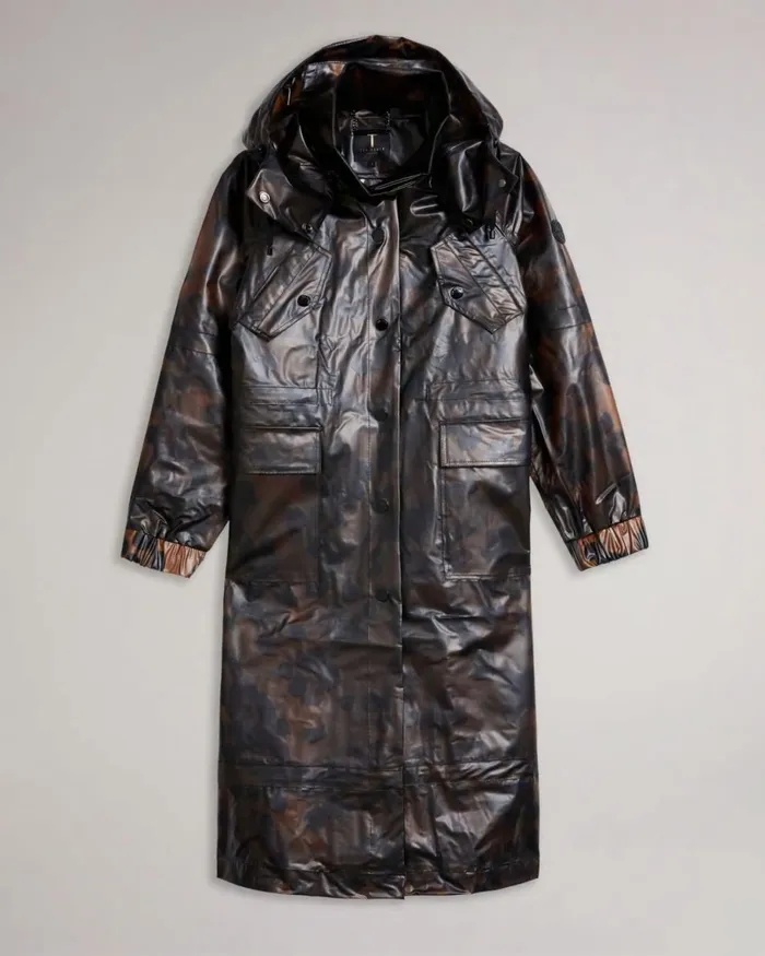 Printed Rain Mac Light Brown Women Ted Baker Coats and Jackets Printed Rain Mac Light Brown Women Ted Baker Coats and Jackets