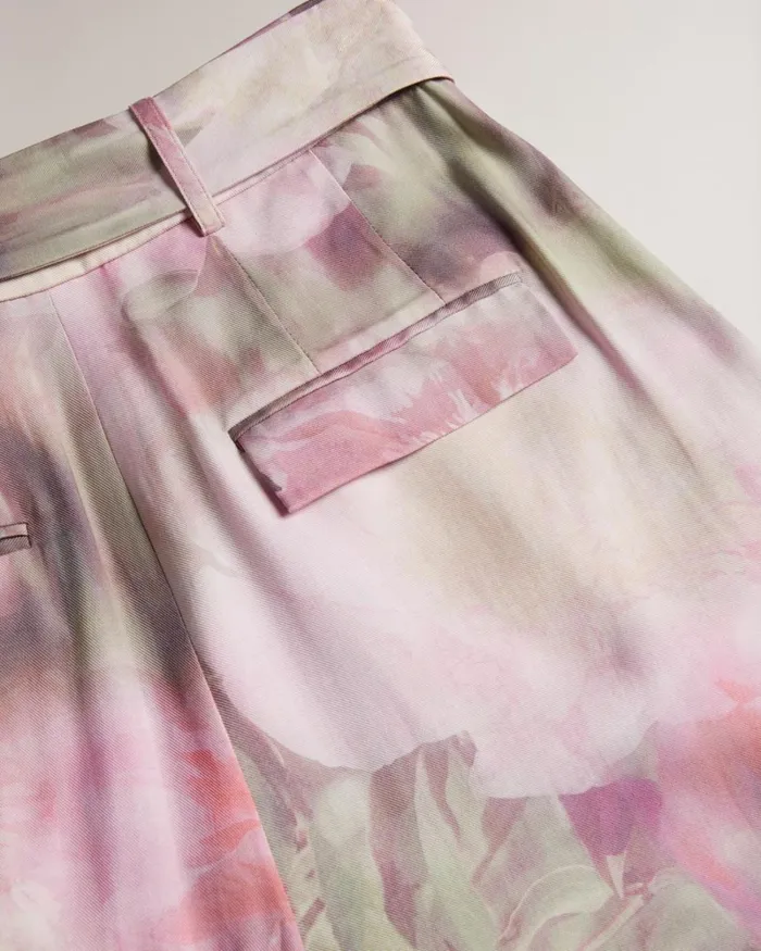 Printed Tailored Shorts Coral Women Ted Baker Clothing Printed Tailored Shorts Coral Women Ted Baker Clothing