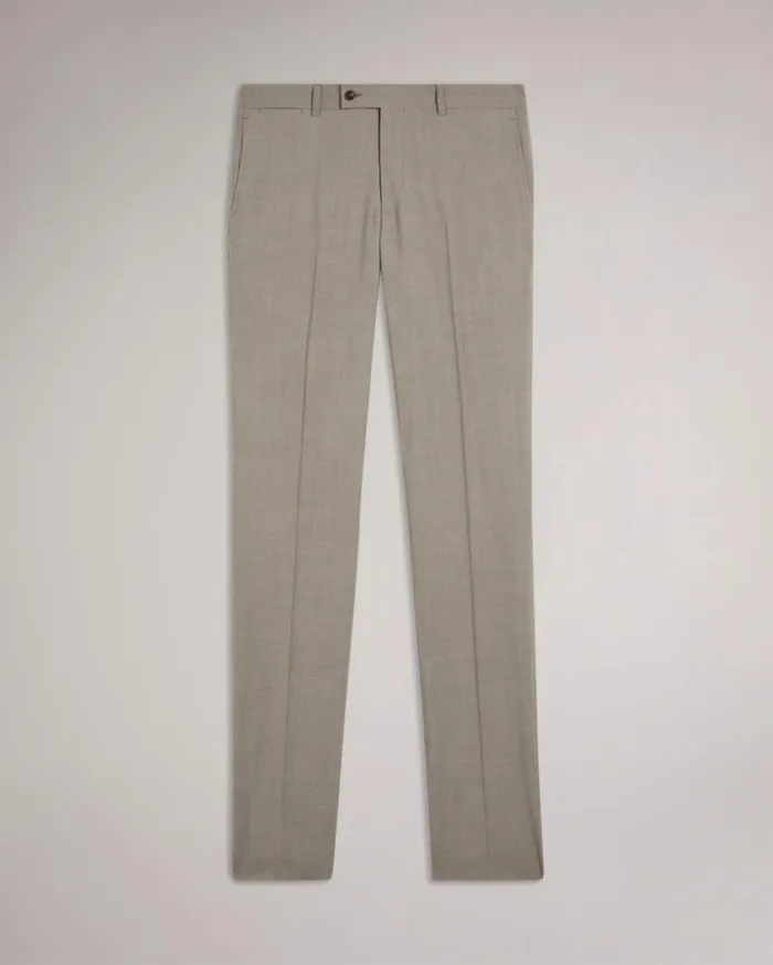 Pure Wool Sharkskin Suit Trousers Natural Men Ted Baker Clothing