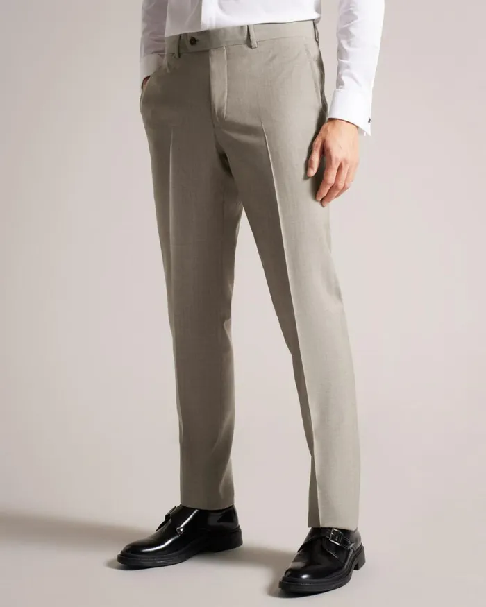 Pure Wool Sharkskin Suit Trousers Natural Men Ted Baker Clothing Pure Wool Sharkskin Suit Trousers Natural Men Ted Baker Clothing