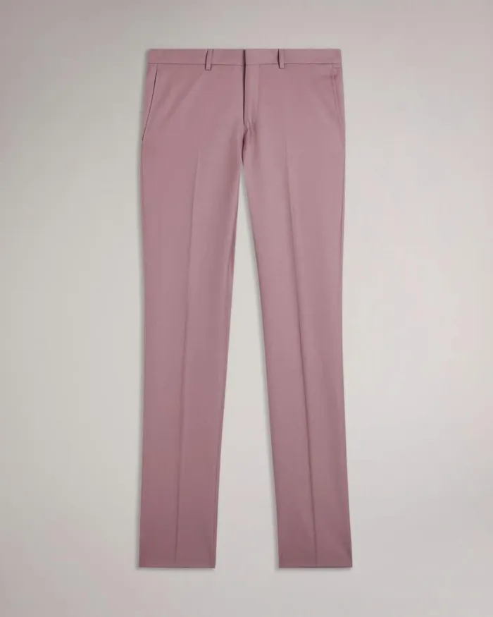 Pure Wool Suit Trousers Pink Men Ted Baker Clothing