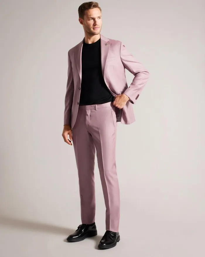 Pure Wool Suit Trousers Pink Men Ted Baker Clothing Pure Wool Suit Trousers Pink Men Ted Baker Clothing