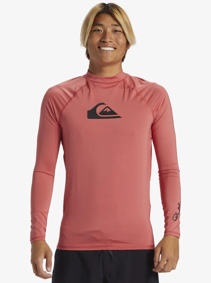 Rashguards Men Quiksilver All Time Long Sleeve Upf 50 Rashguard Mineral Red Rashguards Men Quiksilver All Time Long Sleeve Upf 50 Rashguard Mineral Red