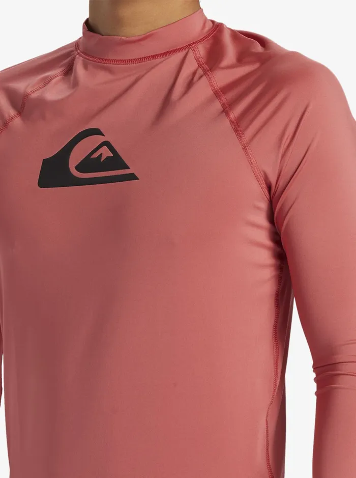 Rashguards Men Quiksilver All Time Long Sleeve Upf 50 Rashguard Mineral Red Rashguards Men Quiksilver All Time Long Sleeve Upf 50 Rashguard Mineral Red
