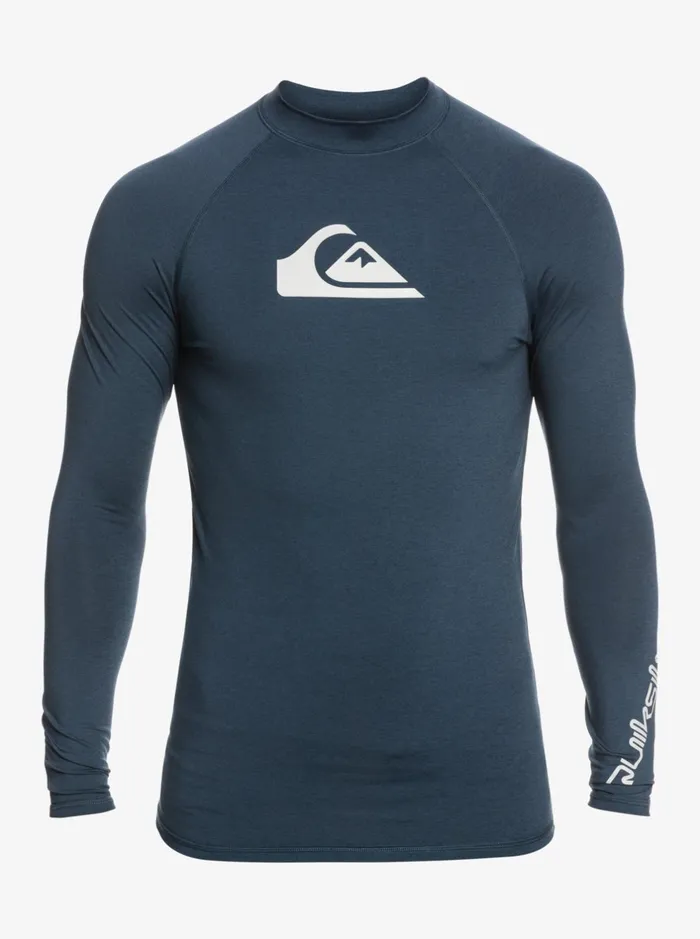 Rashguards Men Quiksilver All Time Long Sleeve Upf 50 Rashguard Navy Blazer Heather Rashguards Men Quiksilver All Time Long Sleeve Upf 50 Rashguard Navy Blazer Heather