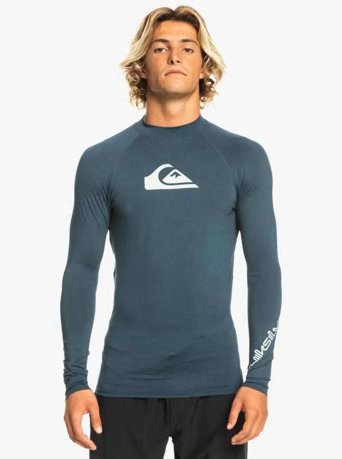 Rashguards Men Quiksilver All Time Long Sleeve Upf 50 Rashguard Navy Blazer Heather Rashguards Men Quiksilver All Time Long Sleeve Upf 50 Rashguard Navy Blazer Heather