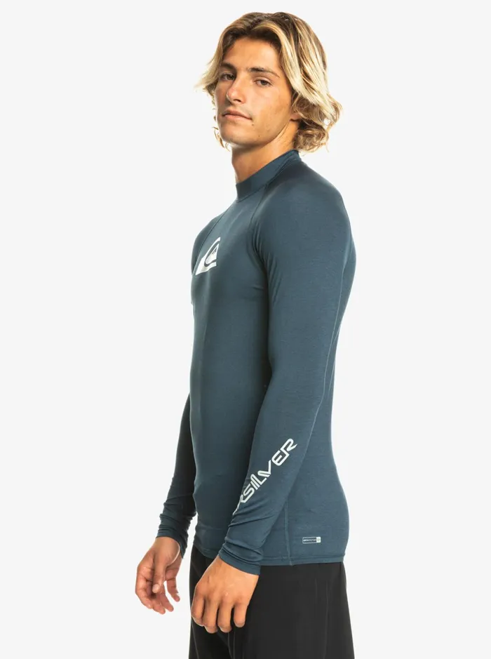Rashguards Men Quiksilver All Time Long Sleeve Upf 50 Rashguard Navy Blazer Heather Rashguards Men Quiksilver All Time Long Sleeve Upf 50 Rashguard Navy Blazer Heather