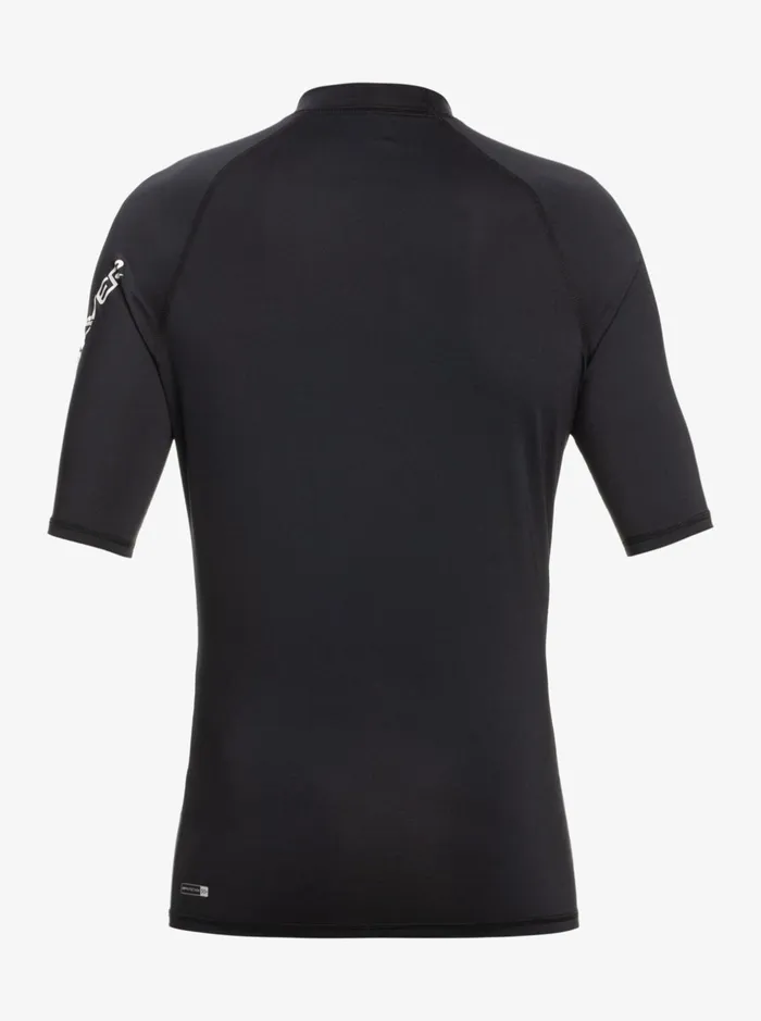 Rashguards Men Quiksilver All Time Short Sleeve Upf 50 Rashguard Black Rashguards Men Quiksilver All Time Short Sleeve Upf 50 Rashguard Black
