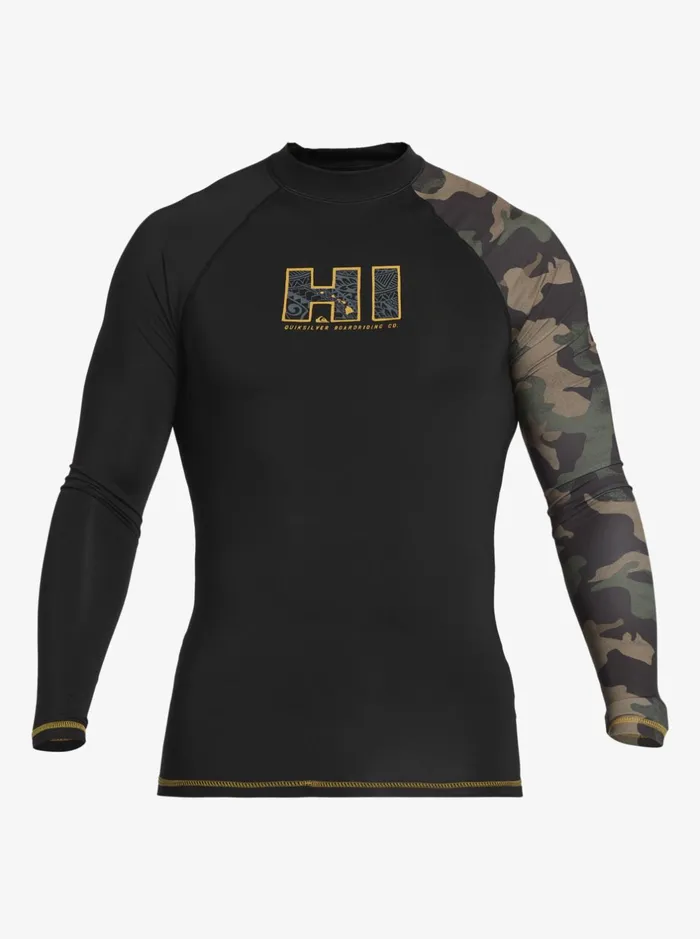 Rashguards Men Quiksilver Hi Island Rush Long Sleeve Upf 50 Rashguard Black Rashguards Men Quiksilver Hi Island Rush Long Sleeve Upf 50 Rashguard Black