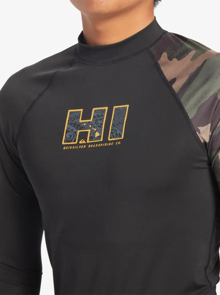 Rashguards Men Quiksilver Hi Island Rush Long Sleeve Upf 50 Rashguard Black Rashguards Men Quiksilver Hi Island Rush Long Sleeve Upf 50 Rashguard Black