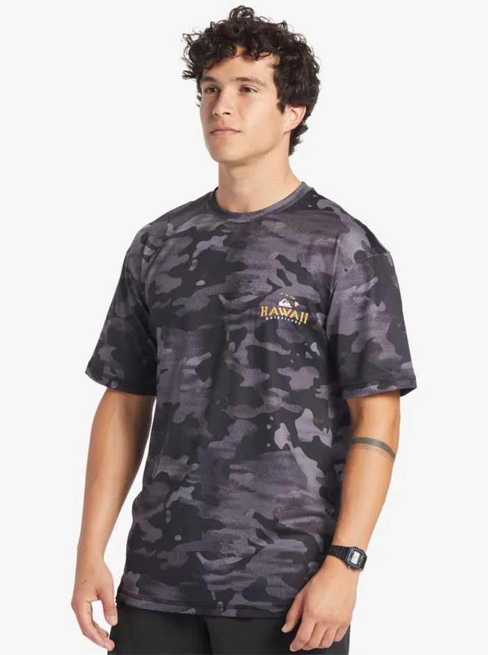 Rashguards Men Quiksilver Hi Royalty Surf Short Sleeve Upf 50 Surf TShirt Hi Camo Black Rashguards Men Quiksilver Hi Royalty Surf Short Sleeve Upf 50 Surf TShirt Hi Camo Black