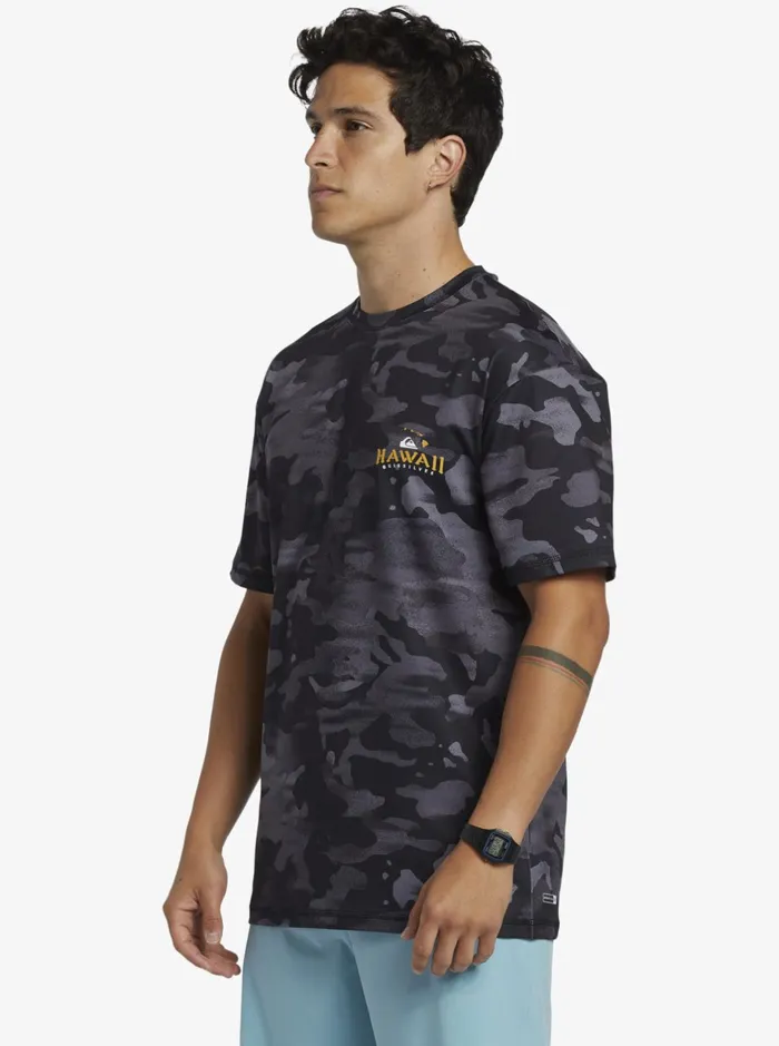 Rashguards Men Quiksilver Hi Royalty Surf Short Sleeve Upf 50 Surf TShirt Hi Camo Black Rashguards Men Quiksilver Hi Royalty Surf Short Sleeve Upf 50 Surf TShirt Hi Camo Black