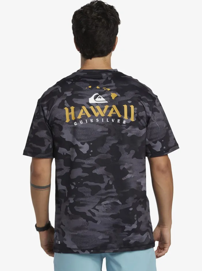 Rashguards Men Quiksilver Hi Royalty Surf Short Sleeve Upf 50 Surf TShirt Hi Camo Black Rashguards Men Quiksilver Hi Royalty Surf Short Sleeve Upf 50 Surf TShirt Hi Camo Black