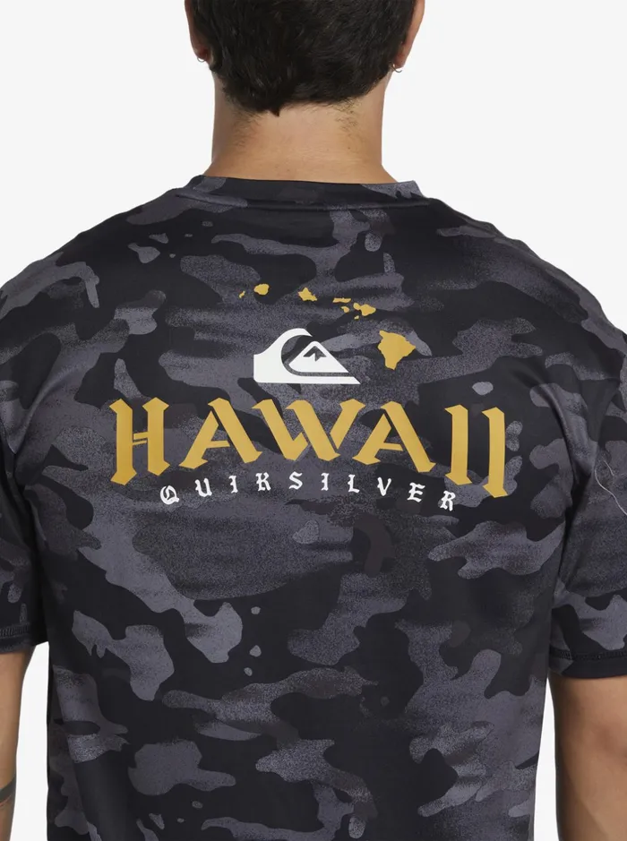 Rashguards Men Quiksilver Hi Royalty Surf Short Sleeve Upf 50 Surf TShirt Hi Camo Black Rashguards Men Quiksilver Hi Royalty Surf Short Sleeve Upf 50 Surf TShirt Hi Camo Black