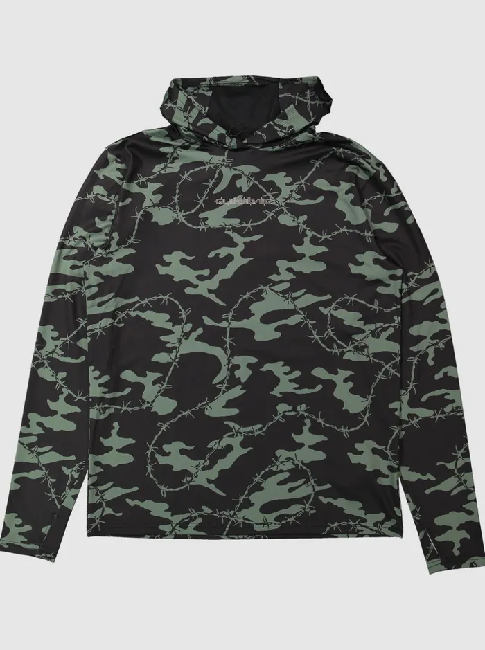 Rashguards Men Quiksilver Mikey Hooded Long Sleeve Upf 50 Surf TShirt Black Rashguards Men Quiksilver Mikey Hooded Long Sleeve Upf 50 Surf TShirt Black